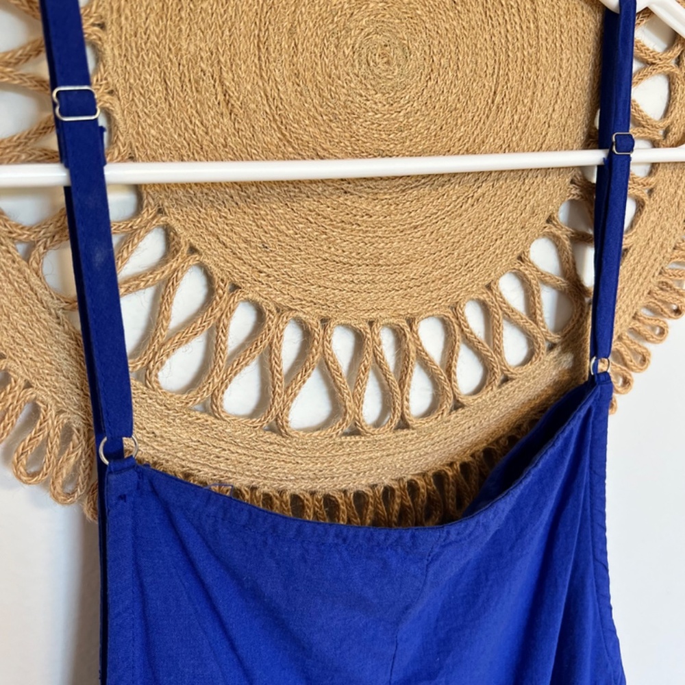 YESNO Women's Summer Boho Casual Jumpsuits Wide Leg Overalls Blue Large - Picture 5 of 8